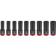 Milwaukee shockwave impact duty 1/2'' drive metric deep 6 point socket set 9pc Socket Bit