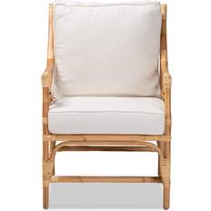 Baxton Studio White Armchairs Baxton Studio bali & pari Armchair