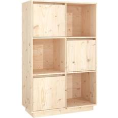 vidaXL Højskab 74 x 35 x 117 cm Massivt Fyrretræ Opbevaringsskab