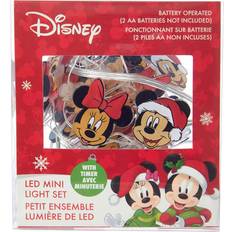 Black Night Lights Kurt Adler Mickey & Minnie Christmas Fairy Lights Black/Red Nachtlicht