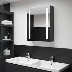 Marrone Mobiletti con Specchio per Bagno vidaXL Armadietto Bagno Con Specchio E LED 50x13x70 cm