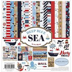 Red Silk & Crepe Papers Deep Blue Sea Collection Kit Carta Bella