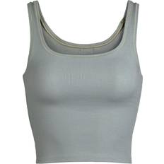 Elastane/Lycra/Spandex Tank Tops SKIMS Ribbed Crop Tank Top - Mineral