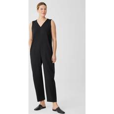 Organic Fabric - Women Jumpsuits & Overalls Eileen Fisher Sleeveless Zip-Front Ponte Jumpsuit BLACK