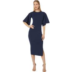 Ted Baker Lounia Fluted Sleeve Knitted Bodycon Midi Dress - Dk-Blue