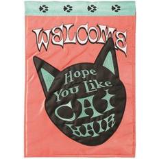 Orange Pest Control Dicksons M010142 13 Flag Double Applique Welcome Cat