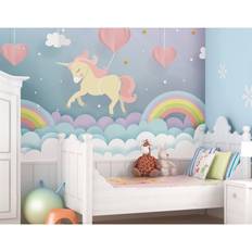 Blå Vægdekorationer Origin Murals Unicorn Dream Blue Wall Mural - 3m
