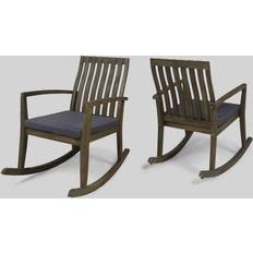 Gray Outdoor Rocking Chairs Christopher Knight Home 2pk Colmena Acacia