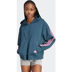 Dame - Hoodies - Turkis Sweatere adidas Future Icons 3Stripes FullZip hættetrøje Türkis