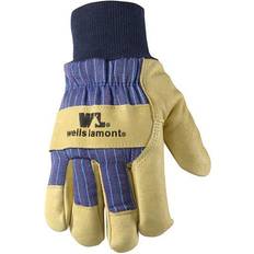 Men - Purple Gloves Wells Lamont Leather Palm Gloves Tan