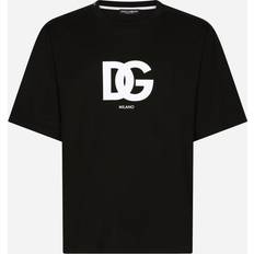 Dolce & Gabbana Cotton T-shirt With DG Logo Print - Black