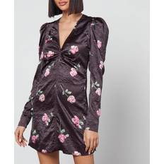 Ganni Crinkled Satin Dress