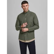 Uomo - Verde Camicie Jack & Jones Camicia JJEOXFORD Shirt LS Kaki