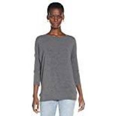 Only Damen Dünner Strickpullover 3/4 Langarm Rundhals Shirt Knitted Basic Stretch Sweater ONLGLAMOUR, Farben:Dunkelgrau, Größe:XL