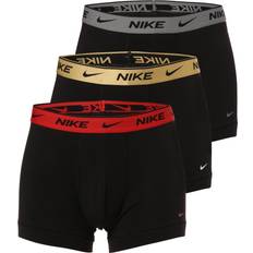 Gold - Men Men's Underwear Nike Everyday Essentials Trunk 3-Pack - Black/Gold/Silver Metallic/Red