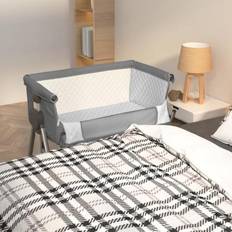 vidaXL Babyseng Med Madras Linnedstof Mørkegrå