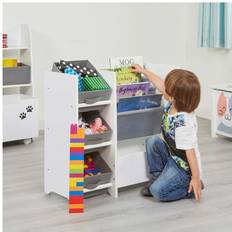 Liberty House Toys Kids White Display Unit With Fabric Storage Boxes - White