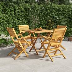 Bruna - Teak Matgrupper vidaXL trädgården Matgrupp, 1 Bord inkl. 4 Stolar