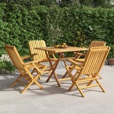 Teak Patio Dining Sets vidaXL 5 Piece Garden Patio Dining Set, 1 Table incl. 4 Chairs