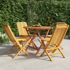 Teak Patio Dining Sets vidaXL 5 Piece Garden Patio Dining Set, 1 Table incl. 4 Chairs