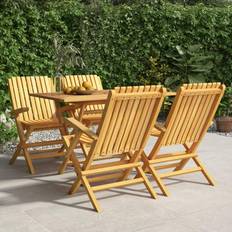 Teak Patio Dining Sets vidaXL 5 Piece Garden Patio Dining Set, 1 Table incl. 4 Chairs