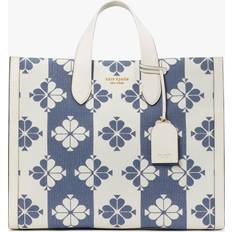 Kate Spade Kate Spade Spade Flower Two,Tone Canvas Manhattan Large Tote Bag Bag, Halo White Multi, One Size