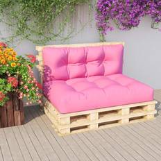 Pallesofa vidaXL Hynder pallesofa 2 stk. stof OUTLET Stolehynde Pink (120x)