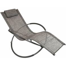 Textil Gungstolar Utemöbler Gardenkraft Louis Textile Rocking Lounger Black Grey