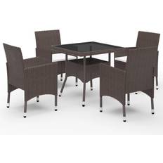 VidaXL Patio Dining Sets vidaXL 5 Garden Tempered Patio Dining Set, 1 Table incl. 4 Chairs
