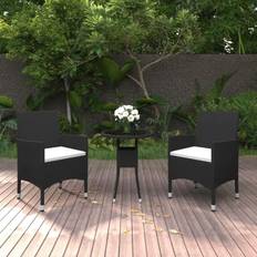 vidaXL 3 Garden Tempered Bistro Set, 1 Table incl. 2 Chairs