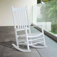 White Outdoor Rocking Chairs OutSunny Wooden Garden Rocking Swing