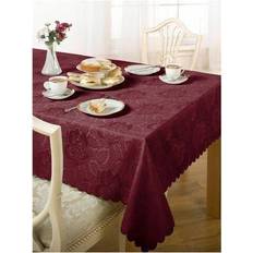 Beige Tablecloths Emma Barclay Emma Barclay Damask Rose Tablecloth Pink, Beige, Green
