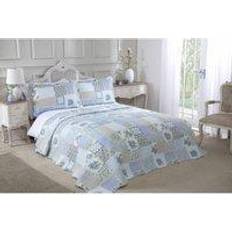 Emma Barclay Single Floral Patchwork Bedspread Blue