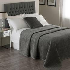 Cotton Bedspreads Paoletti Brooklands Velvet Bedspread Grey, Pink