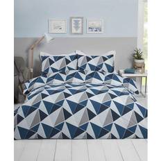 my home Triangular Geometric Patterened Leo Duvet Cover Grey, Blue