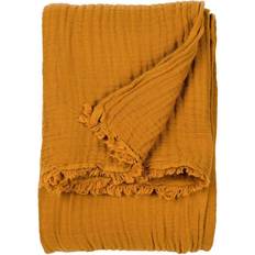 Cotton Blankets Yard Lark Crinkle Cotton Fringed Blankets Brown