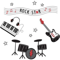 Kid's Room Lambs & Ivy Rock Star Musical Instruments Wall Decals/Stickers Drums/Guitar