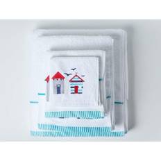 Homescapes Hut Bath Towel Red, Blue, White