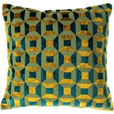 Paoletti Empire Velvet Jacquard Complete Decoration Pillows Gold, Turquoise