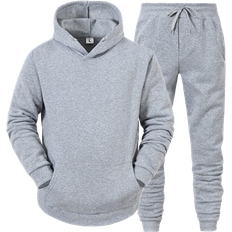 Gray - Men Jumpsuits & Overalls Men's Tracksuit 2 Piece Hoodie - Grey