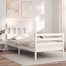 vidaXL Frame with Headboard White White