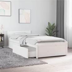 190cm - 90cm Bed Frames vidaXL Bed Frame without Mattress with Drawers Small Single