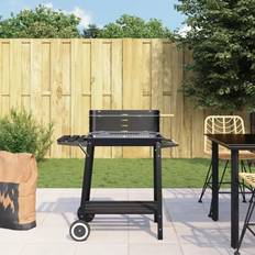 VidaXL Grills vidaXL Holzkohlegrill Mit Rädern Schwarz Stahl