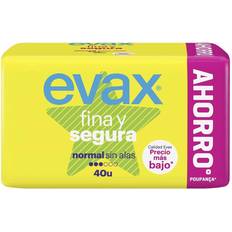 Protecciones Menstruales Evax Compresas Normal Sin Alas 40 Unidades