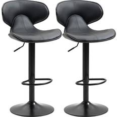 Homcom Adjustable Swivel Grey Bar Stool 109.5cm 2pcs