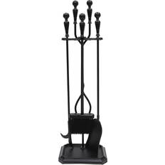 Gray Fire Companion Sets Minuteman International Plymouth 5-piece Fireplace Tool Set, Rectangular Base