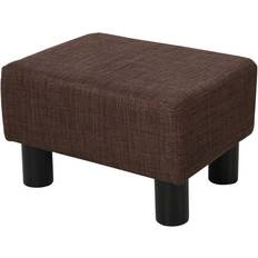 Leathers Foot Stools Homcom Chic Linen Foot Stool