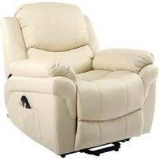 White Armchairs Madison Electric Rise Recliner Cream Armchair