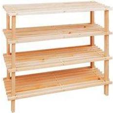 Beige Shoe Racks Premier Housewares 4 Tier Shoe Rack