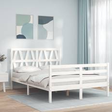 vidaXL Frame with Headboard White